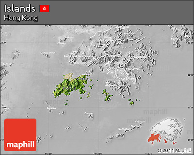 Satellite Map of Islands, lighten, desaturated