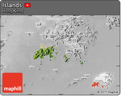 Satellite Map of Islands, lighten, desaturated