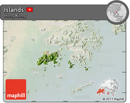 Satellite Map of Islands, lighten