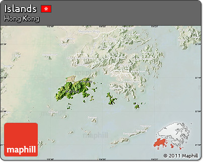 Satellite Map of Islands, lighten