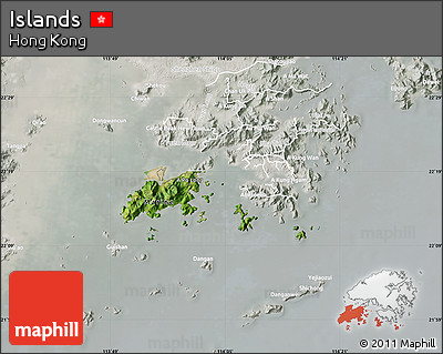 Satellite Map of Islands, lighten, semi-desaturated