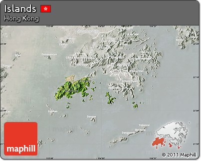 Satellite Map of Islands, lighten, semi-desaturated