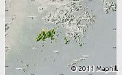 Satellite Map of Islands, lighten, semi-desaturated