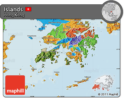 Satellite Map of Islands, political outside