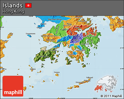 Satellite Map of Islands, political outside