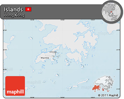 Shaded Relief Map of Islands, single color outside