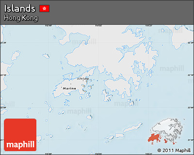 Shaded Relief Map of Islands, single color outside