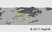 Physical Panoramic Map of Islands, darken, desaturated