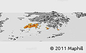 Political Panoramic Map of Islands, desaturated