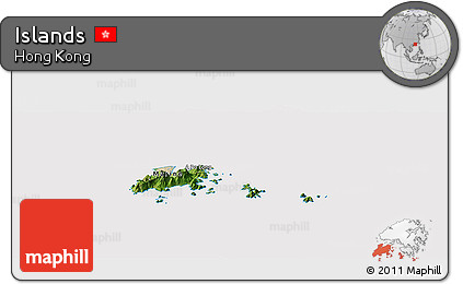 Satellite Panoramic Map of Islands, cropped outside