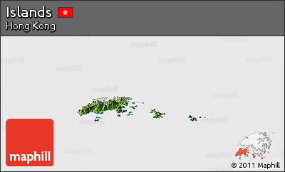 Satellite Panoramic Map of Islands, cropped outside