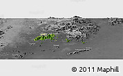 Satellite Panoramic Map of Islands, desaturated