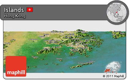 Satellite Panoramic Map of Islands