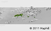 Satellite Panoramic Map of Islands, lighten, desaturated