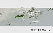 Satellite Panoramic Map of Islands, lighten, semi-desaturated