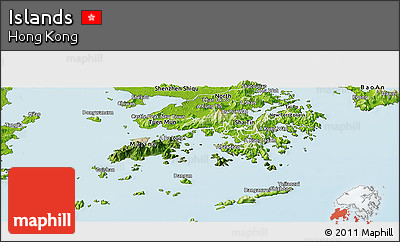Satellite Panoramic Map of Islands, physical outside