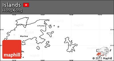 Blank Simple Map of Islands, cropped outside