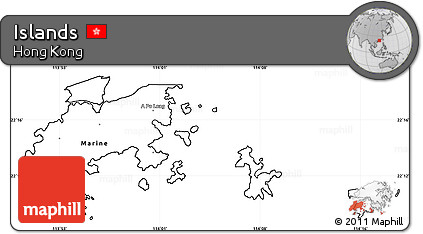 Blank Simple Map of Islands, cropped outside