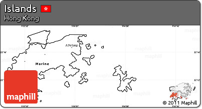 Blank Simple Map of Islands, cropped outside
