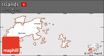 Classic Style Simple Map of Islands, cropped outside