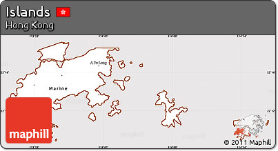 Classic Style Simple Map of Islands, cropped outside