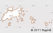 Classic Style Simple Map of Islands, cropped outside