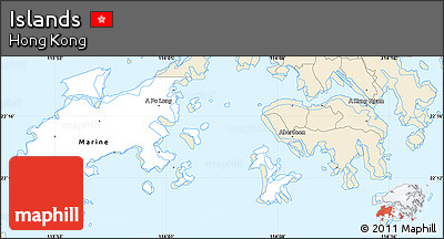 Classic Style Simple Map of Islands