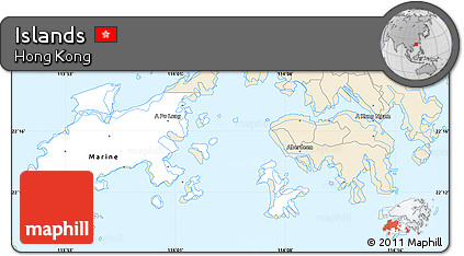 Classic Style Simple Map of Islands