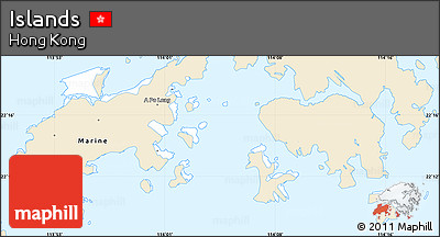 Classic Style Simple Map of Islands, single color outside