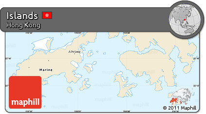 Classic Style Simple Map of Islands, single color outside