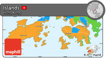 Political Simple Map of Islands