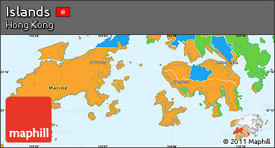Political Simple Map of Islands