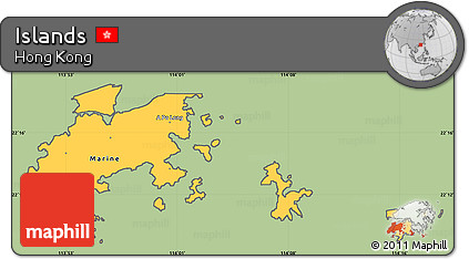 Savanna Style Simple Map of Islands, cropped outside