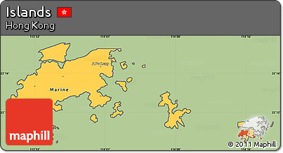 Savanna Style Simple Map of Islands, cropped outside