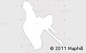 Silver Style Simple Map of Kowloon City, cropped outside