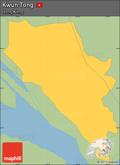 Savanna Style Simple Map of Kwun Tong