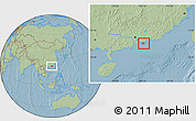 Savanna Style Location Map of Sai Kung, within the entire country, hill shading