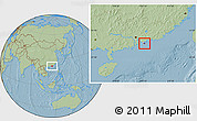 Savanna Style Location Map of Sai Kung, highlighted country, within the entire country, hill shading