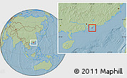 Savanna Style Location Map of Sai Kung, highlighted country, hill shading