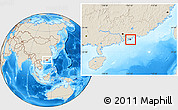 Shaded Relief Location Map of Sai Kung, highlighted country, within the entire country