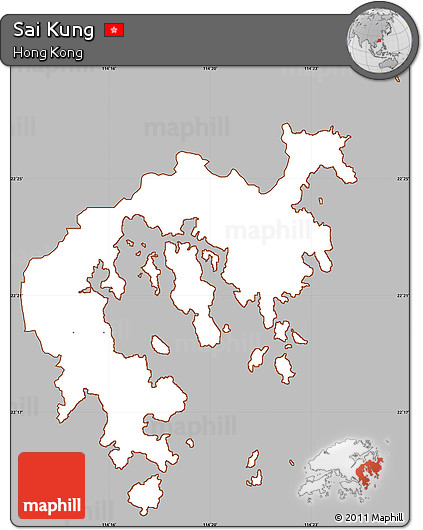 Gray Simple Map of Sai Kung, cropped outside