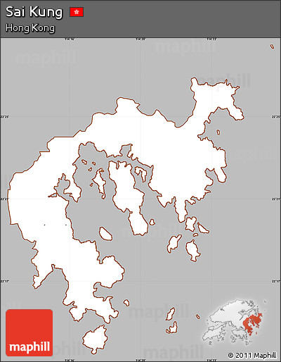 Gray Simple Map of Sai Kung, cropped outside