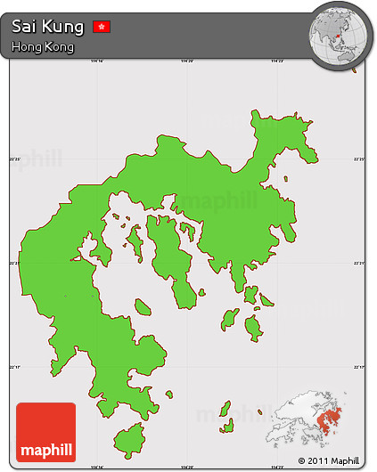 Political Simple Map of Sai Kung, cropped outside