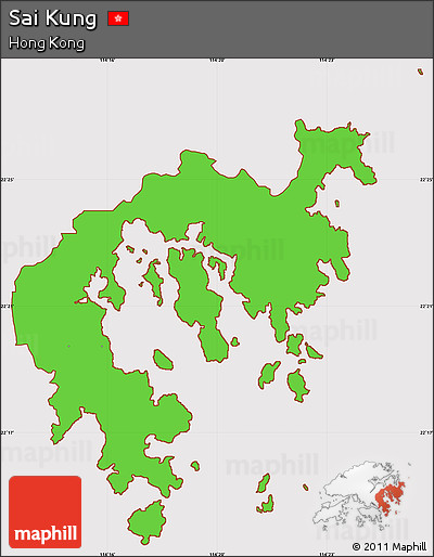 Political Simple Map of Sai Kung, cropped outside
