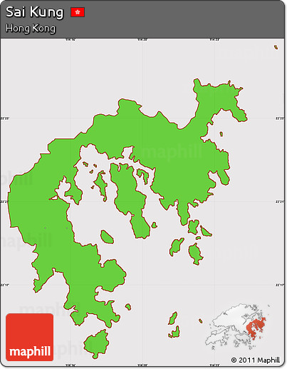 Political Simple Map of Sai Kung, cropped outside