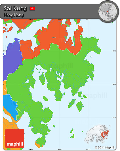 Political Simple Map of Sai Kung