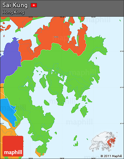 Political Simple Map of Sai Kung