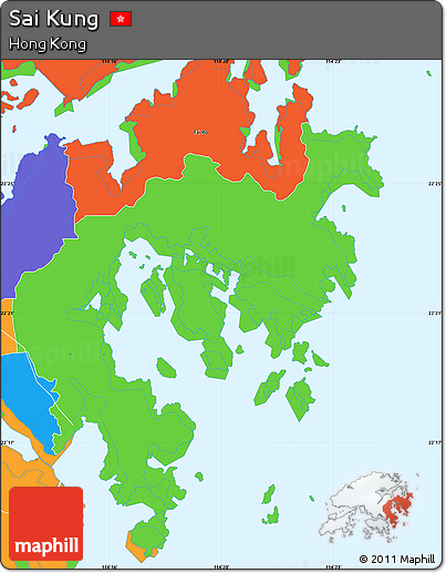 Political Simple Map of Sai Kung