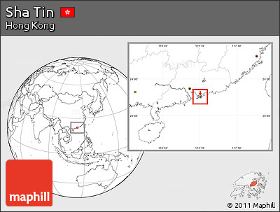 Blank Location Map of Sha Tin, highlighted country