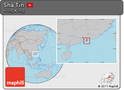 Gray Location Map of Sha Tin